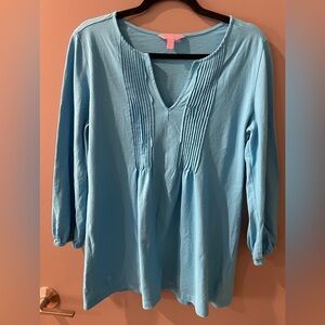 Lilly Pulitzer Tunic Blouse 3/4 Sleeve 100% Pima Cotton